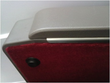reclining seat button on the train